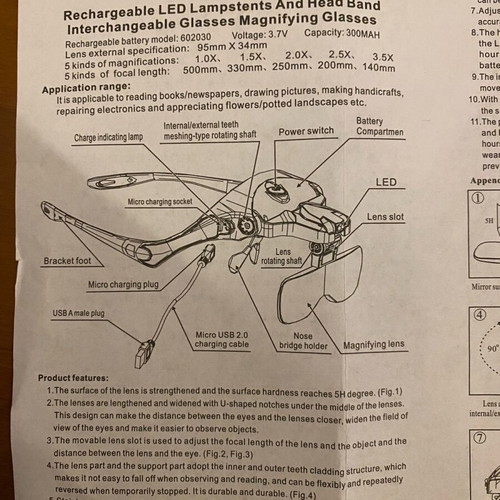 Magnifying glasses new with lenses and white LED light