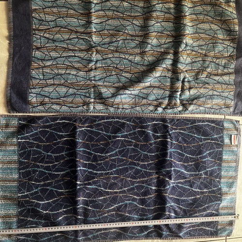 Nef Nef 2 face towels new, cotton, blue and green