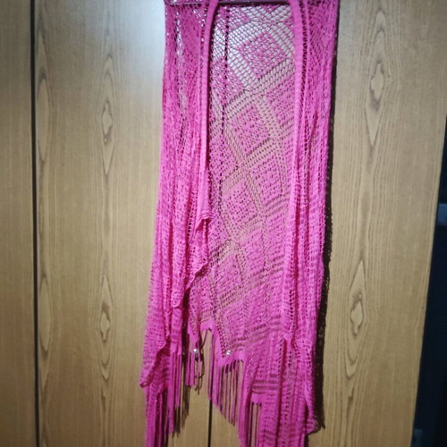 Summer bolero with fringes, like new, pink, size XXL