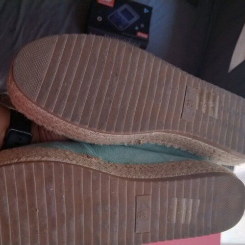 Espadrilles size 39 like new, suede green pistachio-beraman