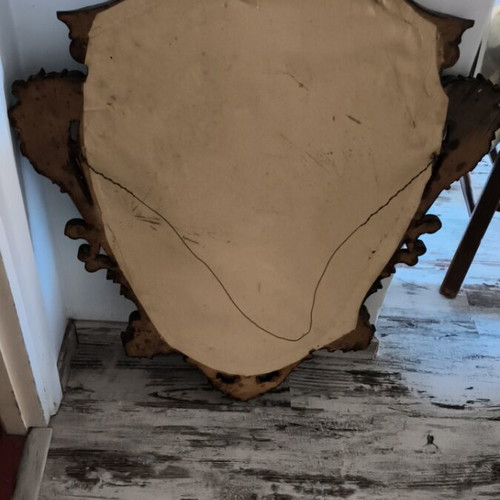 Baroque mirror with ornate wooden frame 86x64 cm