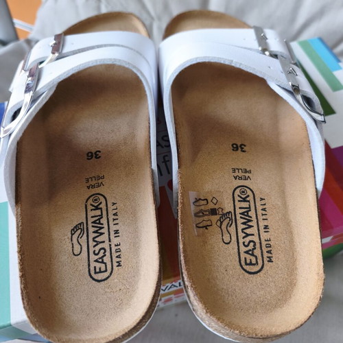 Easy-Walk leather sandals size 36 new, white