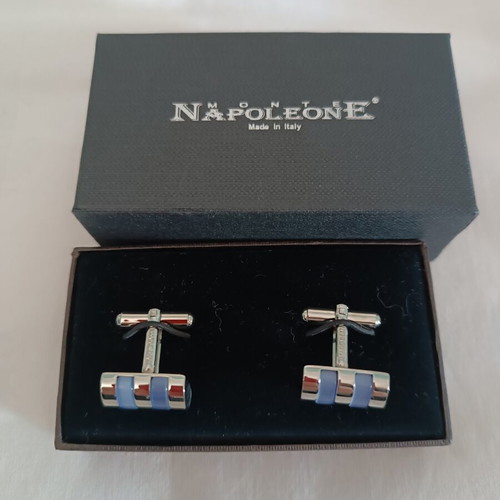 Monte Napoleone cufflinks like new, blue-purple color