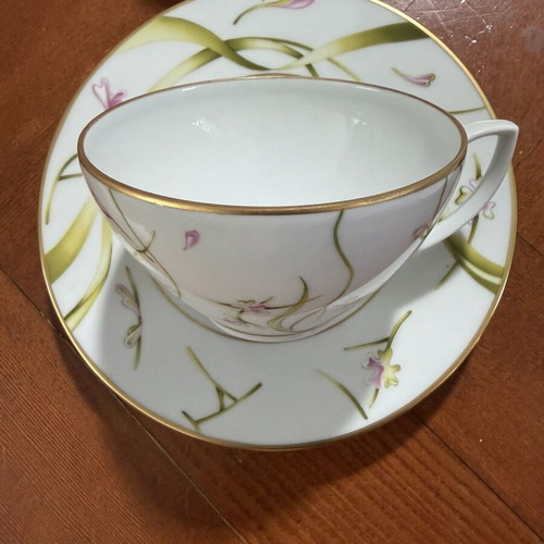 Σετ τσαγιού Limoges Amaryllis για 2, λεπτή πορσελάνη, 2002