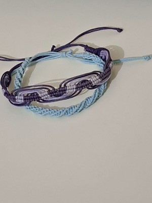 Knitted bracelets like new, purple and turquoise