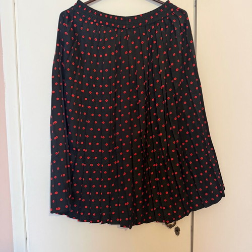 Pleated skirt knee-length, new, black and red, size L
