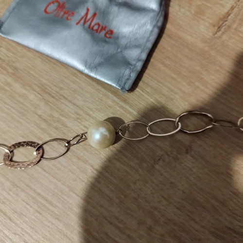 Silver bracelet pink 925 Oltre Mare new, 19cm