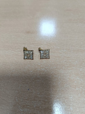 Earrings made of steel, new, gold color