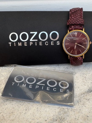 Oozoo women's watch 32mm like new, red leather strap