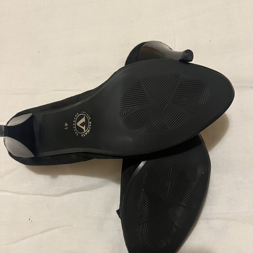 Peep toe leather pumps black size 41 new