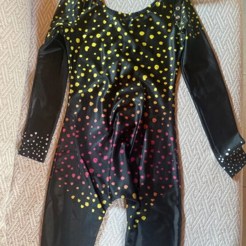 Handmade Rhythmic Gymnastics Leotard with Butterfly Scarf, Like New, Age 10-13