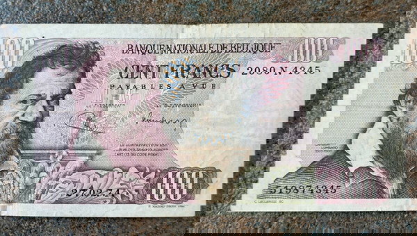 100 Francs Βέλγιο 1971