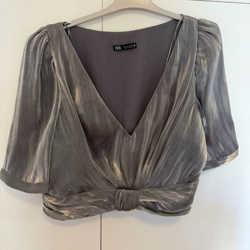 Zara evening top silver like new, size L