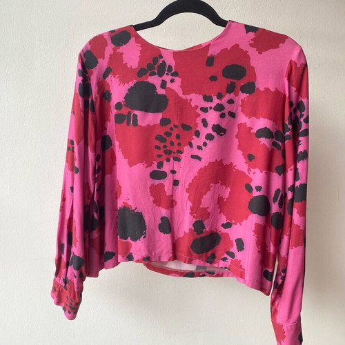 Klelia Andrali crop top pink leopard like new, medium size
