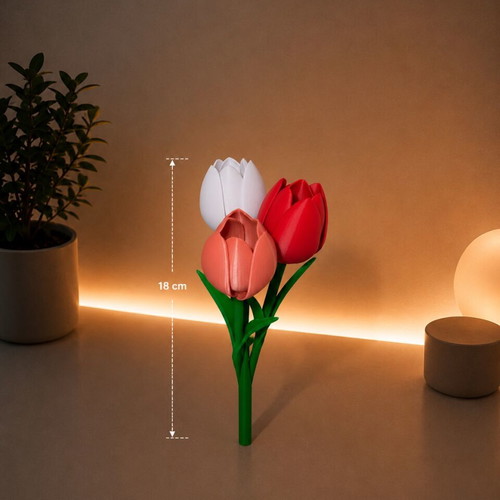 3D Printed Tulip Handmade Decor Gift