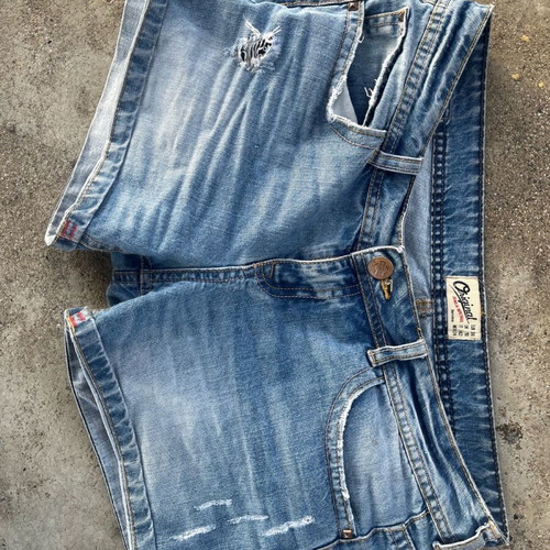 Bershka women's denim shorts used, size 38, blue