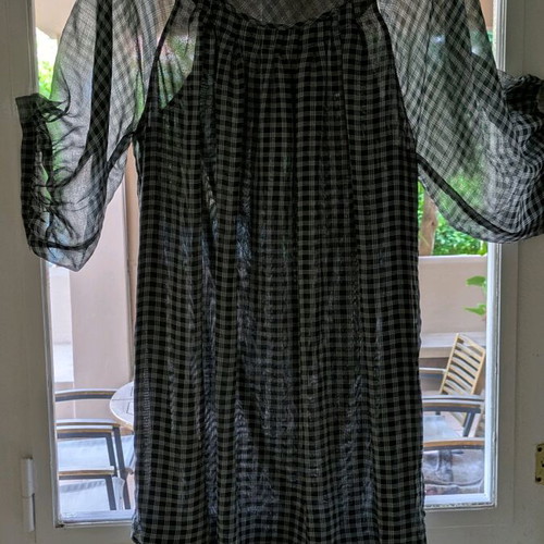 Zara dress medium like new, black and white with transparent sleeves