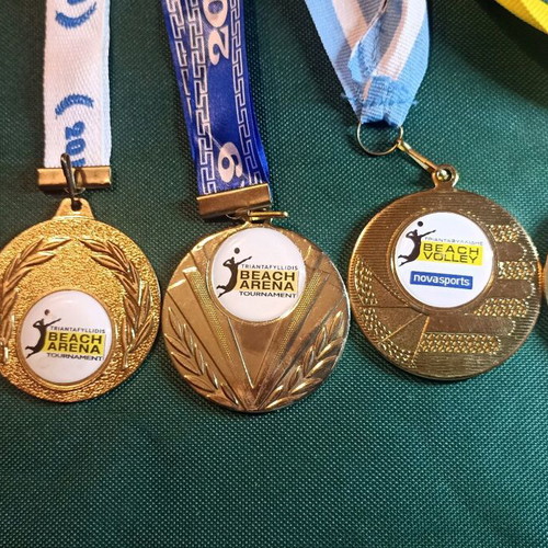 Beach Volley collectible medals set of 5 like new, Triantafyllidis Beach Arena