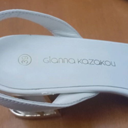 white women's sandals Gianna Kazakou ideal for bridal / formal