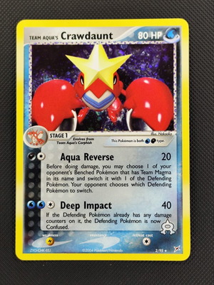 Team Aqua's Crawdaunt Pokemon card 2/95 holo
