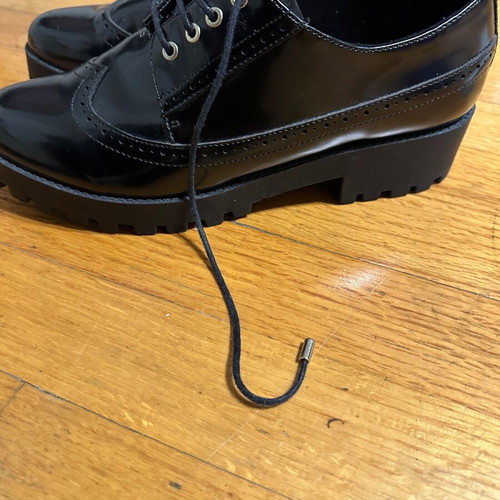 Patent leather moccasins like new, black, size 39
