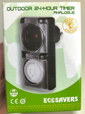EcoSavers Analogue 24-Hour Outdoor Timer IP44 new