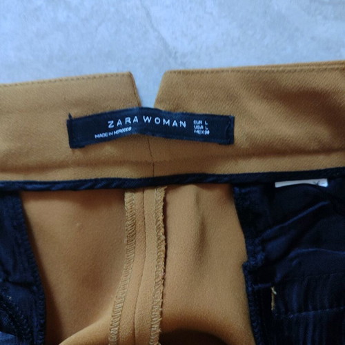Zara pants size large mustard color like new