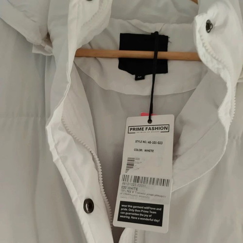 Splendid long white puffer coat elegant, new, size M