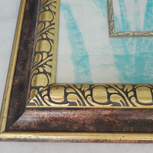 Cheri Blum botanical painting used with vintage frame