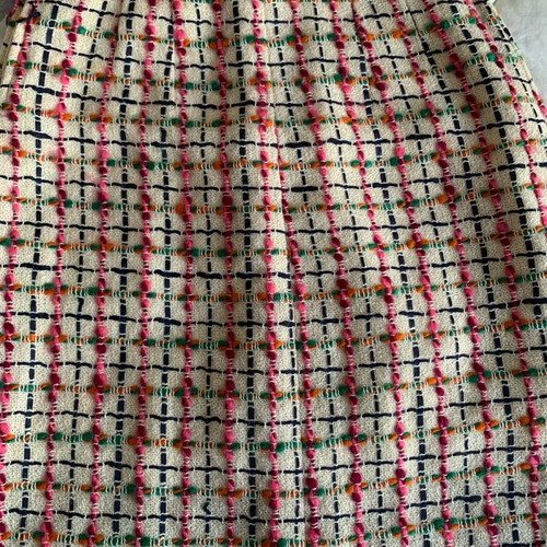 Set of 2 women's skirts L used, black faux fur & multicolor tweed