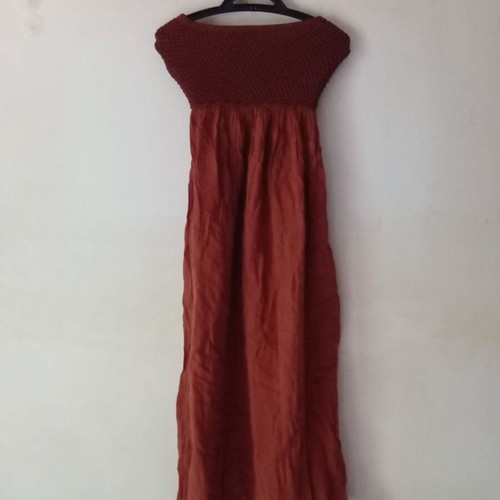 Summer strapless dress Zara like new, brown, size S