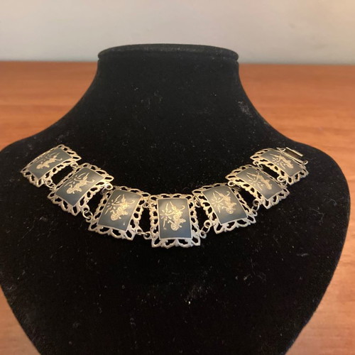 Vintage SIAM bracelet from Asia silver used with carved dancers