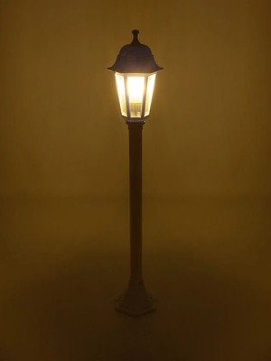 GloboStar VITRO 203-0202 vintage επιδαπέδιο φωτιστικό κολωνάκι κήπου, λευκό και διάφανο πλαστικό