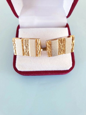 Μανικετόκουμπα vintage 70ies ατσάλινα επιχρυσωμένα σαν καινούργια