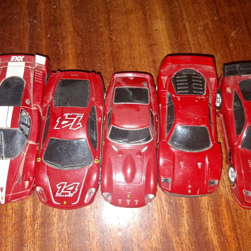 Ferrari shell toy car set used, collectible