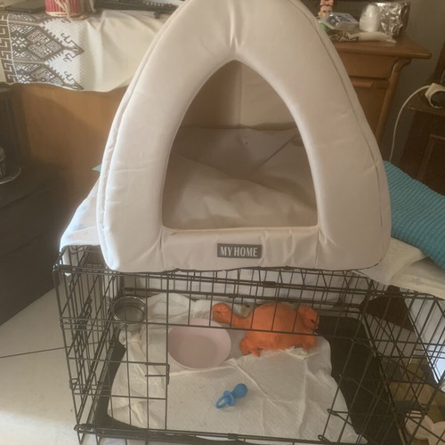 My Home pet bed nest with pillow, beige 45x45x40 cm