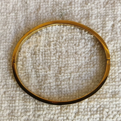 Gold-plated steel bracelet like new, openable