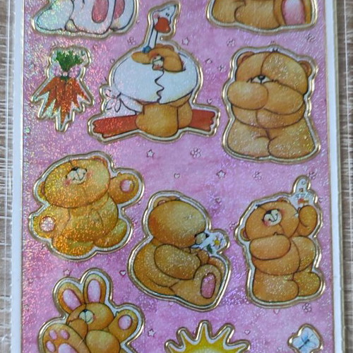 Forever Friends Slim Laser Stickers with Gold Foil, 2 Cards New