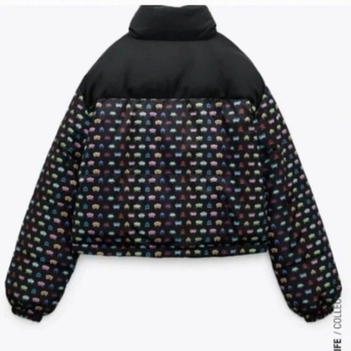 Zara x Space Invaders reversible puffer jacket M like new