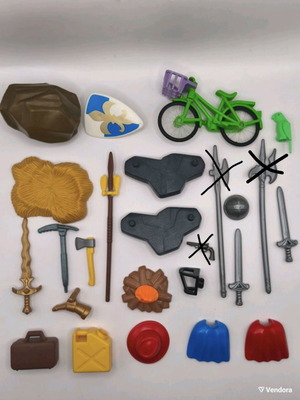 Playmobil accessories like new, weapons and rocks