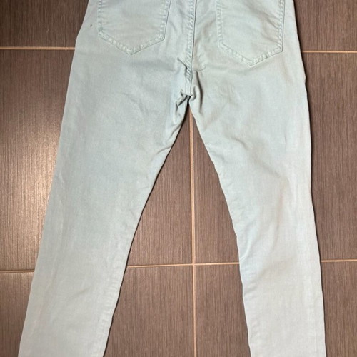 Zara denim pants used, turquoise, size XS