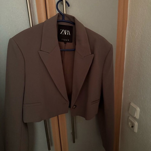 Zara cropped blazer like new, brown, size XS
