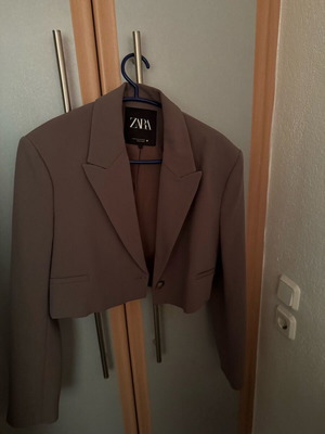 Zara cropped blazer like new, brown, size XS