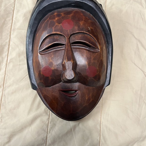 Ainu Japanese handmade wooden traditional mask like new