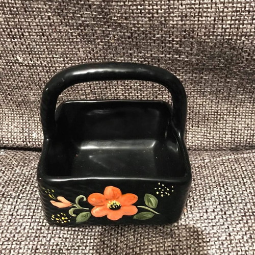 Ceramic basket hand crafted and hand painted like new