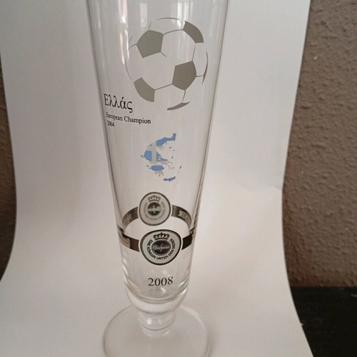 Warsteiner beer glass like new, Euro 2004 Greece tribute