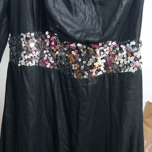 TARA dress with sequins, size M, like new, black metallic