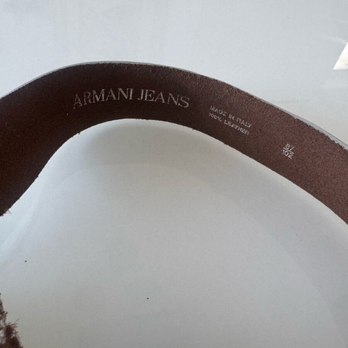 Emporio Armani Jeans leather belt used, pony skin texture, size 85