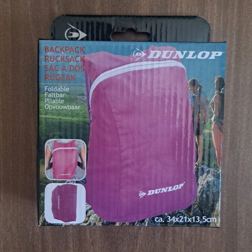 Dunlop backpack pink foldable new