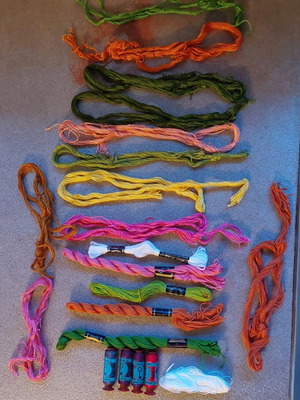 Embroidery threads used, set of products